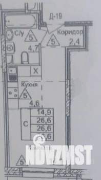Студия квартира, вторичка, 27м2, 1/18 этаж