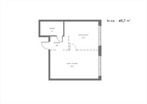 1-к квартира, вторичка, 46м2, 16/21 этаж