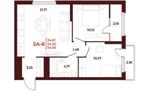 2-к квартира, вторичка, 55м2, 11/18 этаж
