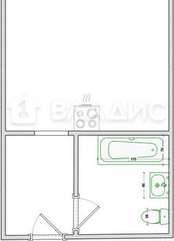 1-к квартира, вторичка, 21м2, 3/5 этаж