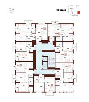 1-к квартира, вторичка, 44м2, 18/18 этаж