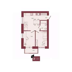 3-к квартира, вторичка, 51м2, 3/17 этаж