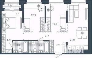3-к квартира, вторичка, 86м2, 9/24 этаж