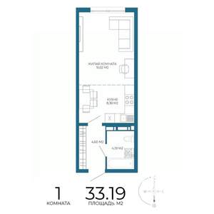 1-к квартира, вторичка, 33м2, 11/17 этаж