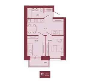 3-к квартира, вторичка, 50м2, 3/17 этаж