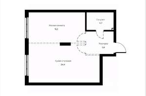 1-к квартира, вторичка, 51м2, 6/23 этаж