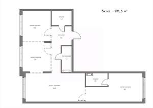 3-к квартира, вторичка, 91м2, 7/21 этаж