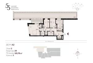 3-к квартира, вторичка, 122м2, 2/18 этаж