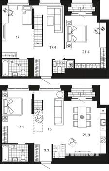 3-к квартира, вторичка, 130м2, 23/23 этаж