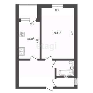 1-к квартира, вторичка, 47м2, 8/9 этаж