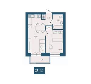 2-к квартира, вторичка, 40м2, 3/17 этаж