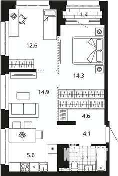 2-к квартира, вторичка, 62м2, 20/24 этаж