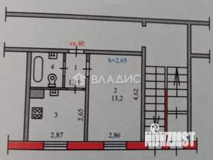 1-к квартира, вторичка, 26м2, 1/3 этаж