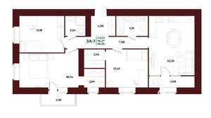 3-к квартира, вторичка, 98м2, 9/17 этаж