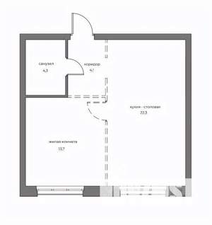 1-к квартира, вторичка, 44м2, 7/21 этаж