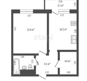 1-к квартира, вторичка, 37м2, 10/18 этаж