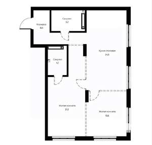 2-к квартира, вторичка, 77м2, 7/23 этаж