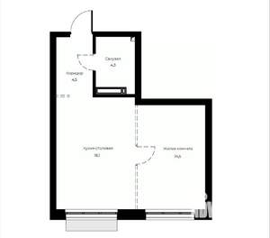 1-к квартира, вторичка, 41м2, 3/23 этаж