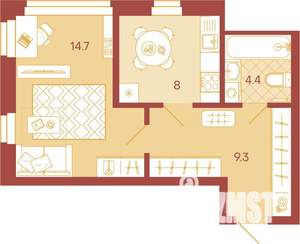 1-к квартира, вторичка, 36м2, 13/17 этаж
