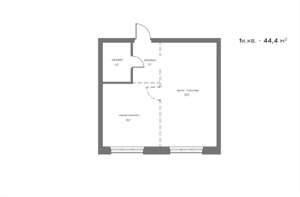 1-к квартира, вторичка, 44м2, 7/21 этаж
