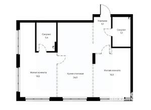 2-к квартира, вторичка, 76м2, 1/23 этаж