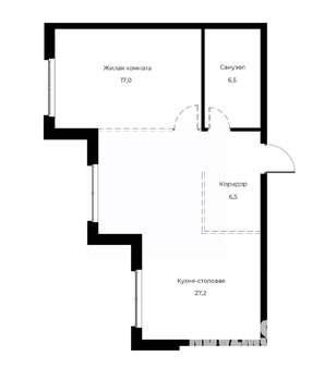 1-к квартира, вторичка, 57м2, 11/23 этаж