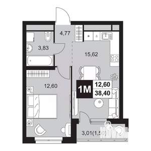 2-к квартира, вторичка, 38м2, 5/20 этаж
