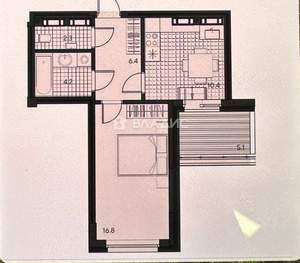 1-к квартира, вторичка, 39м2, 11/16 этаж