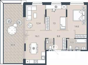 3-к квартира, вторичка, 86м2, 9/23 этаж