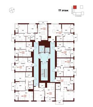 2-к квартира, вторичка, 56м2, 17/18 этаж