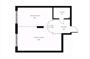 1-к квартира, вторичка, 51м2, 15/23 этаж