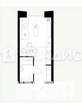 Студия квартира, вторичка, 34м2, 5/18 этаж
