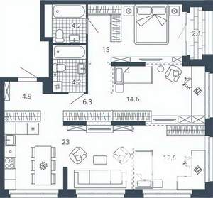 3-к квартира, вторичка, 87м2, 10/24 этаж
