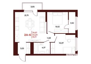 2-к квартира, вторичка, 55м2, 15/18 этаж