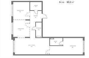 3-к квартира, вторичка, 91м2, 11/21 этаж