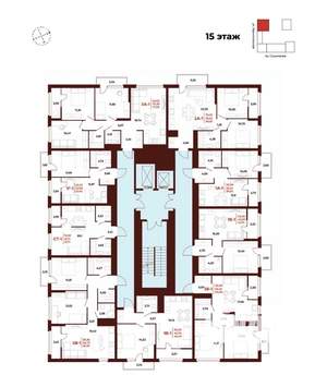 1-к квартира, вторичка, 42м2, 15/18 этаж