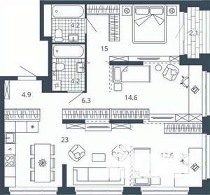 3-к квартира, вторичка, 87м2, 6/24 этаж