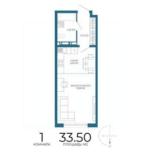 1-к квартира, вторичка, 34м2, 5/17 этаж