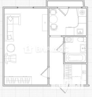 1-к квартира, вторичка, 34м2, 10/10 этаж
