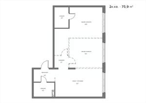 2-к квартира, вторичка, 76м2, 6/21 этаж