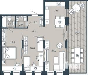 2-к квартира, вторичка, 99м2, 6/23 этаж