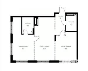 2-к квартира, вторичка, 76м2, 21/23 этаж