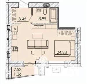 1-к квартира, вторичка, 34м2, 4/18 этаж