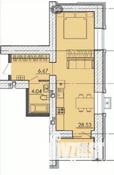 1-к квартира, вторичка, 43м2, 3/18 этаж