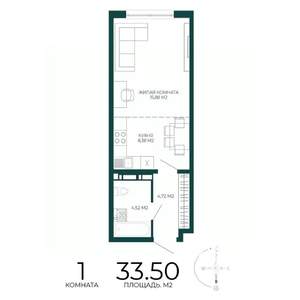 1-к квартира, вторичка, 34м2, 4/17 этаж