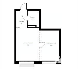 1-к квартира, вторичка, 41м2, 16/23 этаж