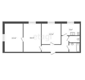 3-к квартира, вторичка, 42м2, 3/3 этаж