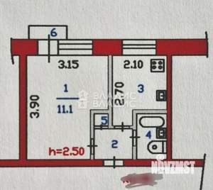 1-к квартира, вторичка, 21м2, 7/9 этаж