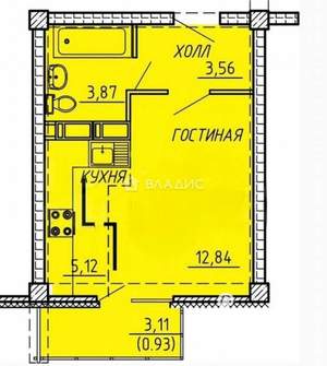 Студия квартира, вторичка, 26м2, 14/18 этаж