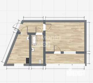 1-к квартира, вторичка, 41м2, 4/5 этаж